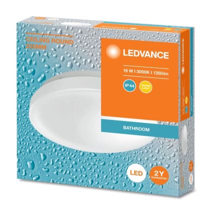 Ledvance - LED kupatilsko plafonsko svetlo CEILING ROUND LED/18W/230V 3000K IP44