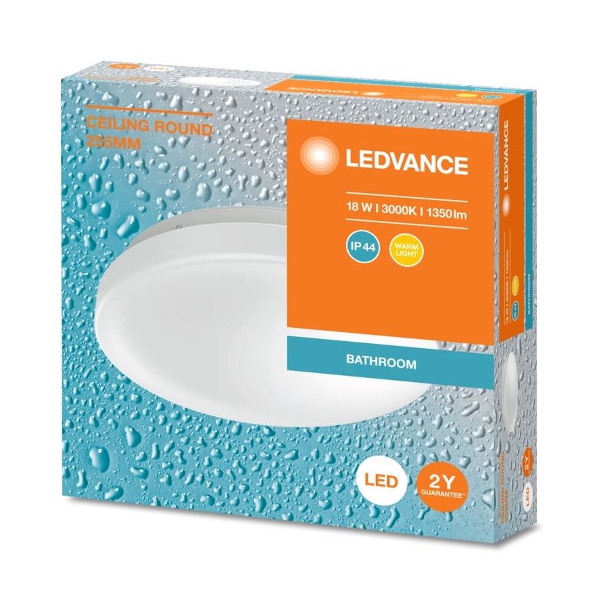 Ledvance - LED kupatilsko plafonsko svetlo CEILING ROUND LED/18W/230V 3000K IP44