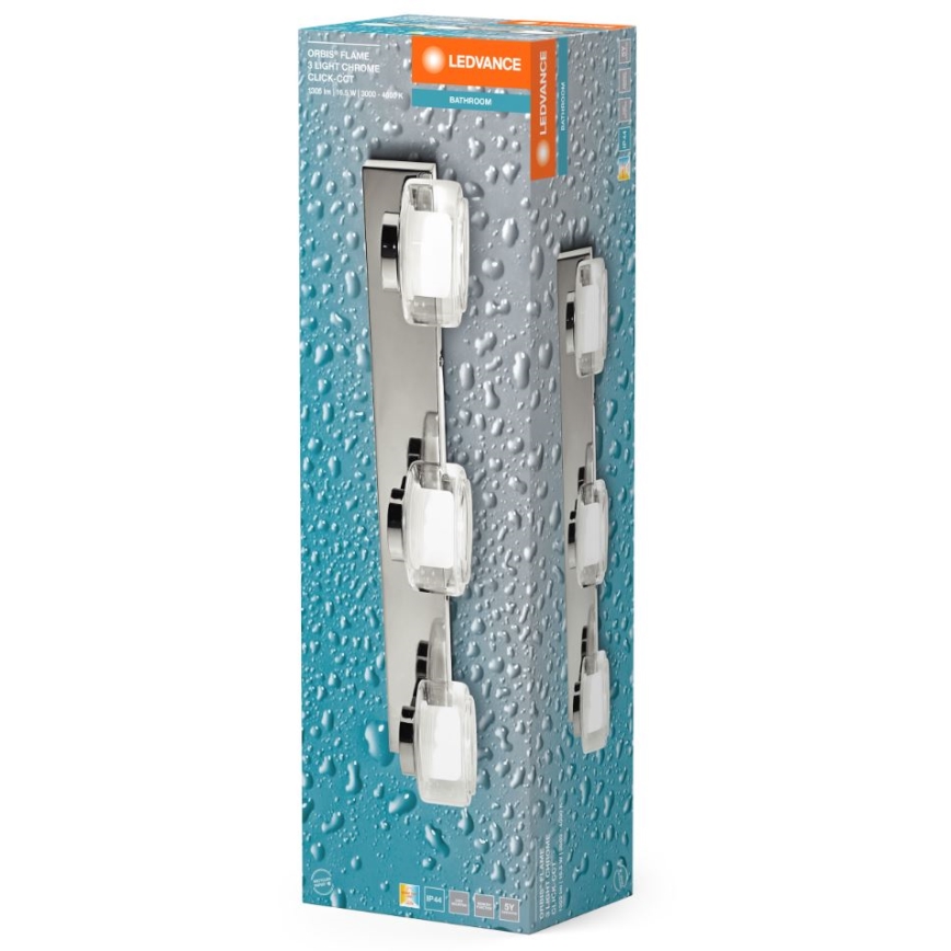 Ledvance - LED zidno svetlo za kupatilo ORBIS FLAME 3xLED/5,5W/230V 3000/4000K IP44 sjajni hrom