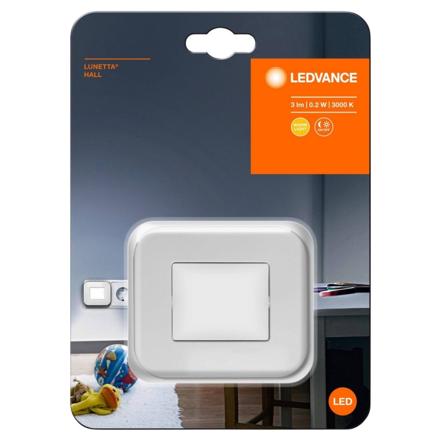 Ledvance - LED noćno svetlo sa senzorom sumraka LUNETTA LED/0,2W/230V 3000K