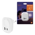 Ledvance - LED noćno svetlo za utičnicu sa senzorom i USB LUNETTA LED/12,5W/230V 3000K belo