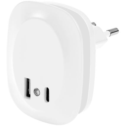 Ledvance - LED noćno svetlo za utičnicu sa senzorom i USB LUNETTA LED/12,5W/230V 3000K belo