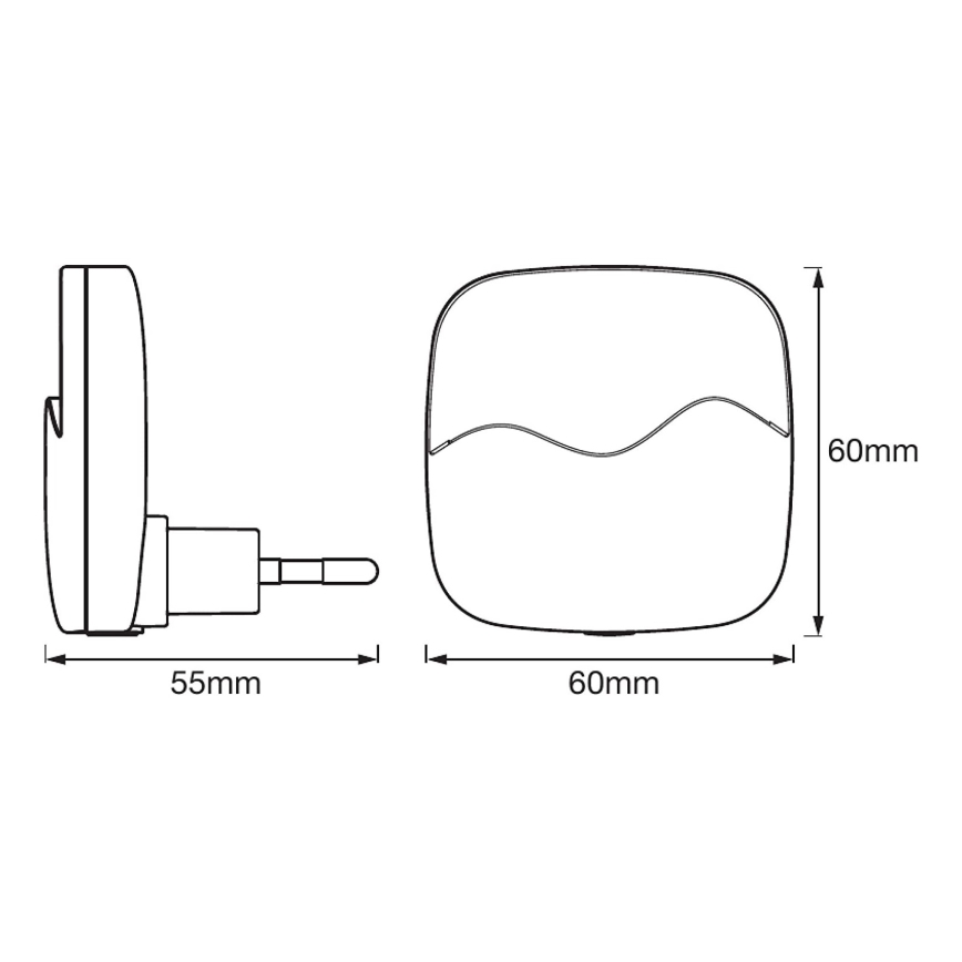 Ledvance - LED noćno svetlo za utičnicu sa senzorom LUNETTA LED/0,5W/230V 3000K