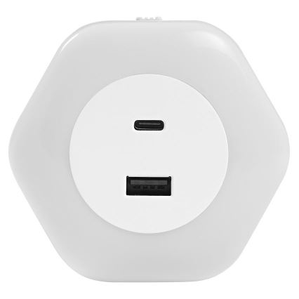 Ledvance - LED orijentaciono svetlo za utičnicu sa USB LUNETTA LED/15W/230V