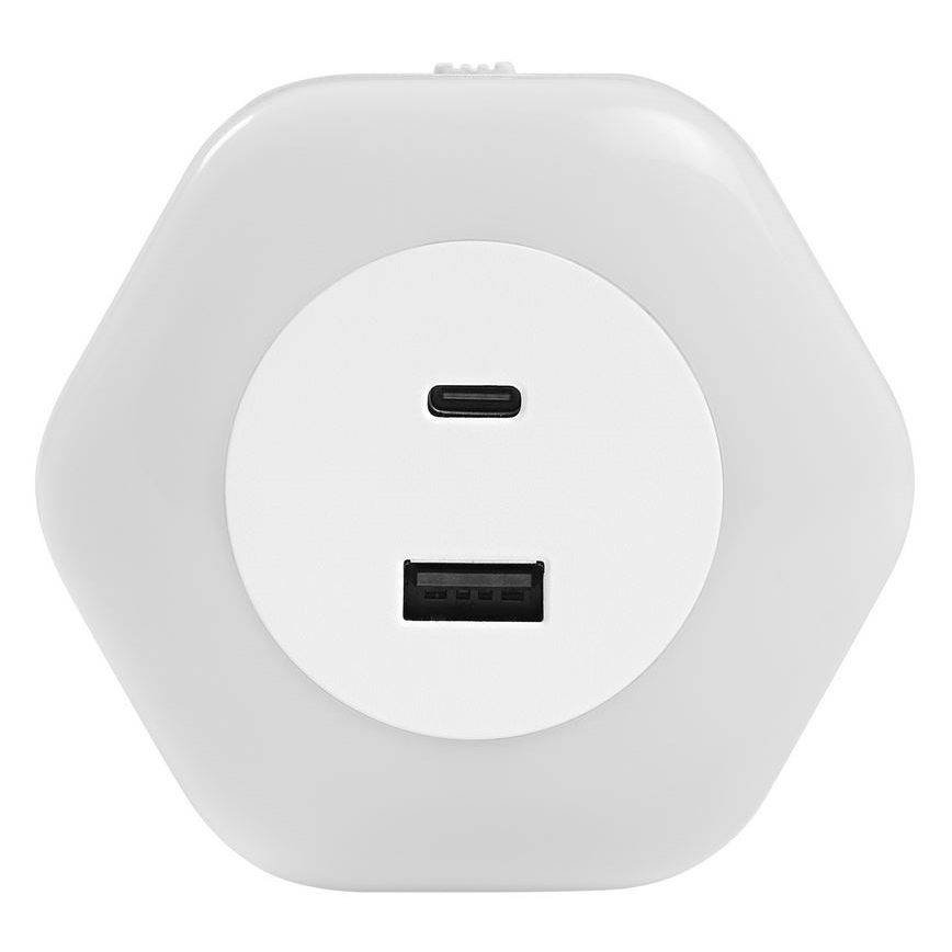 Ledvance - LED orijentaciono svetlo za utičnicu sa USB LUNETTA LED/15W/230V