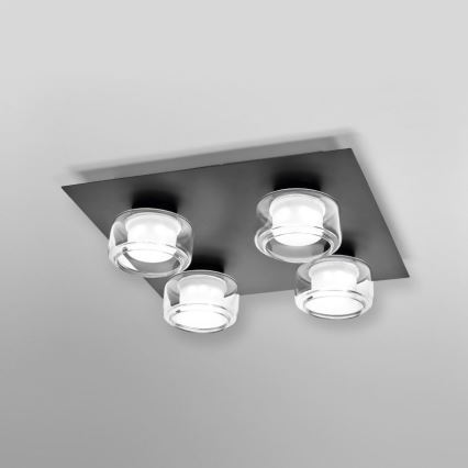 Ledvance - LED plafonsko svetlo za kupatilo ORBIS FLAME 4xLED/5,5W/230V 3000/4000K IP44 crna