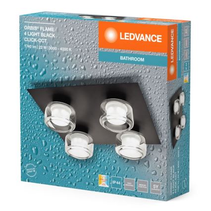 Ledvance - LED plafonsko svetlo za kupatilo ORBIS FLAME 4xLED/5,5W/230V 3000/4000K IP44 crna