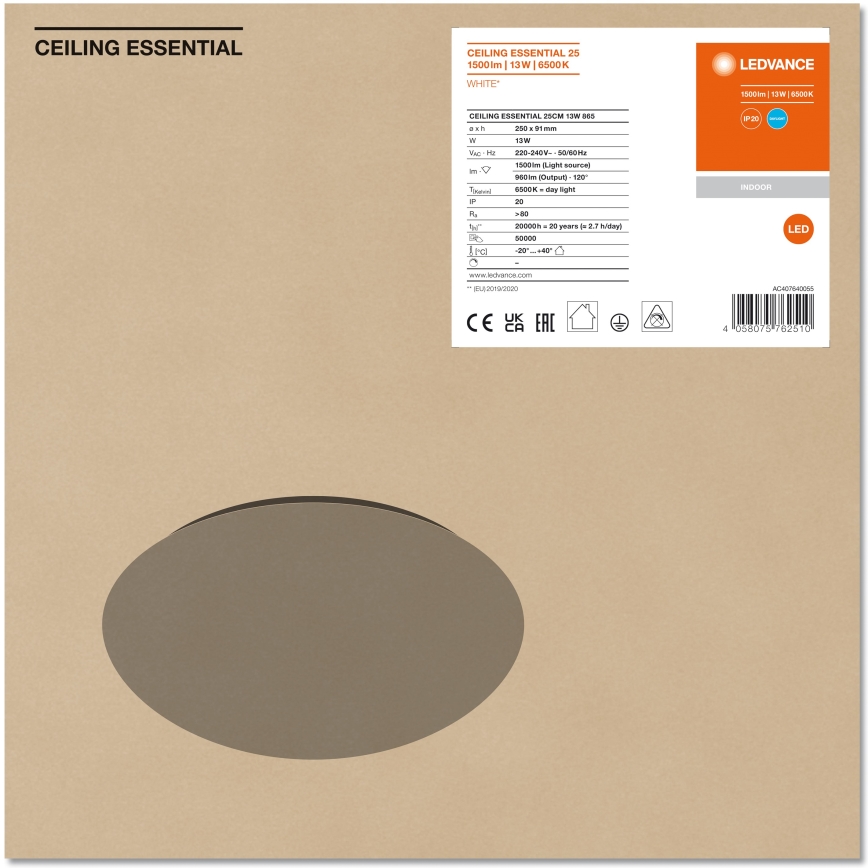 Ledvance - LED plafonsko svetlo ESSENTIAL LED/13W/230V 6500K