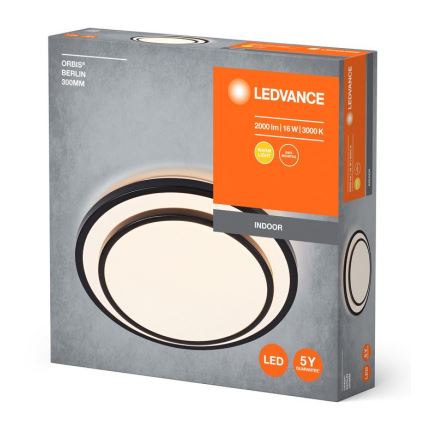 Ledvance - LED plafonsko svetlo ORBIS BERLIN LED/16W/230V crna
