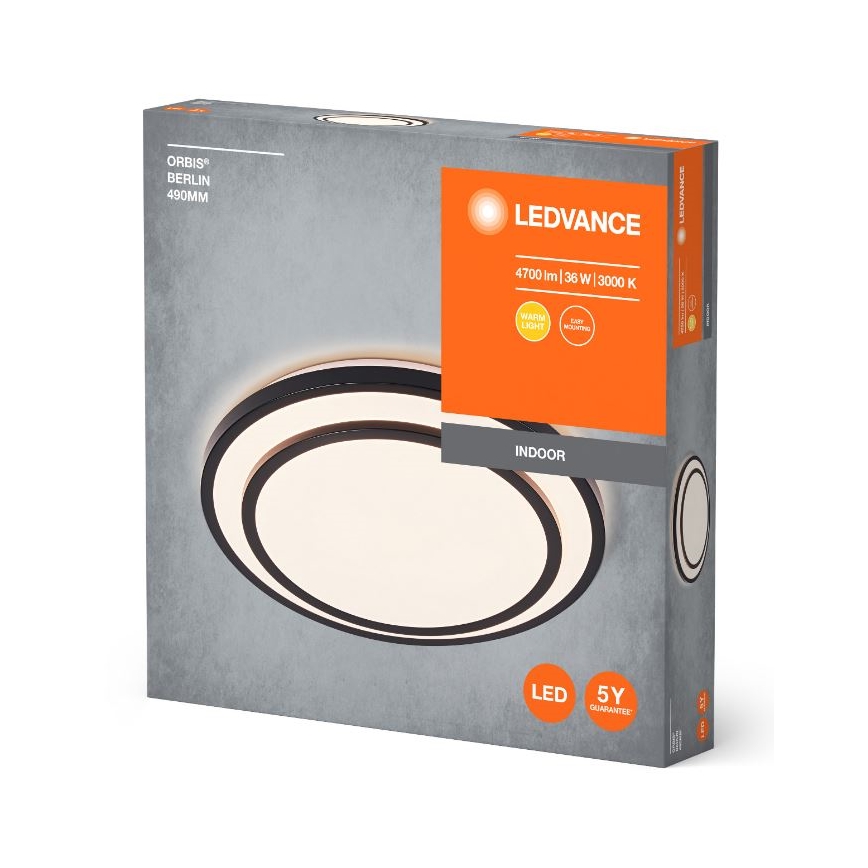 Ledvance - LED plafonsko svetlo ORBIS BERLIN LED/36W/230V crno