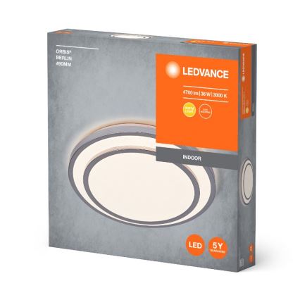 Ledvance - LED plafonsko svetlo ORBIS BERLIN LED/36W/230V, srebrne boje
