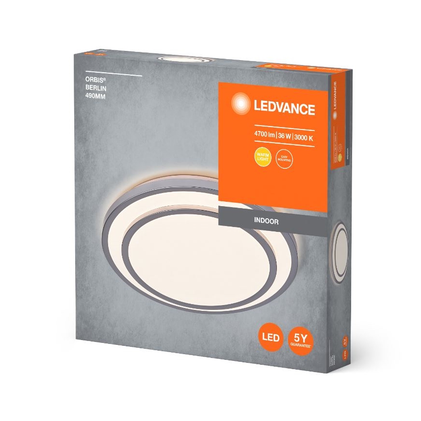 Ledvance - LED plafonsko svetlo ORBIS BERLIN LED/36W/230V, srebrne boje