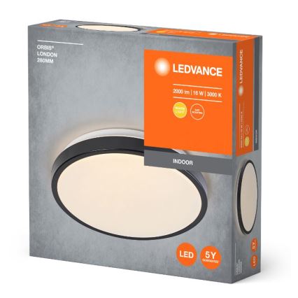 Ledvance - LED plafonsko svetlo ORBIS LONDON LED/16W/230V crno