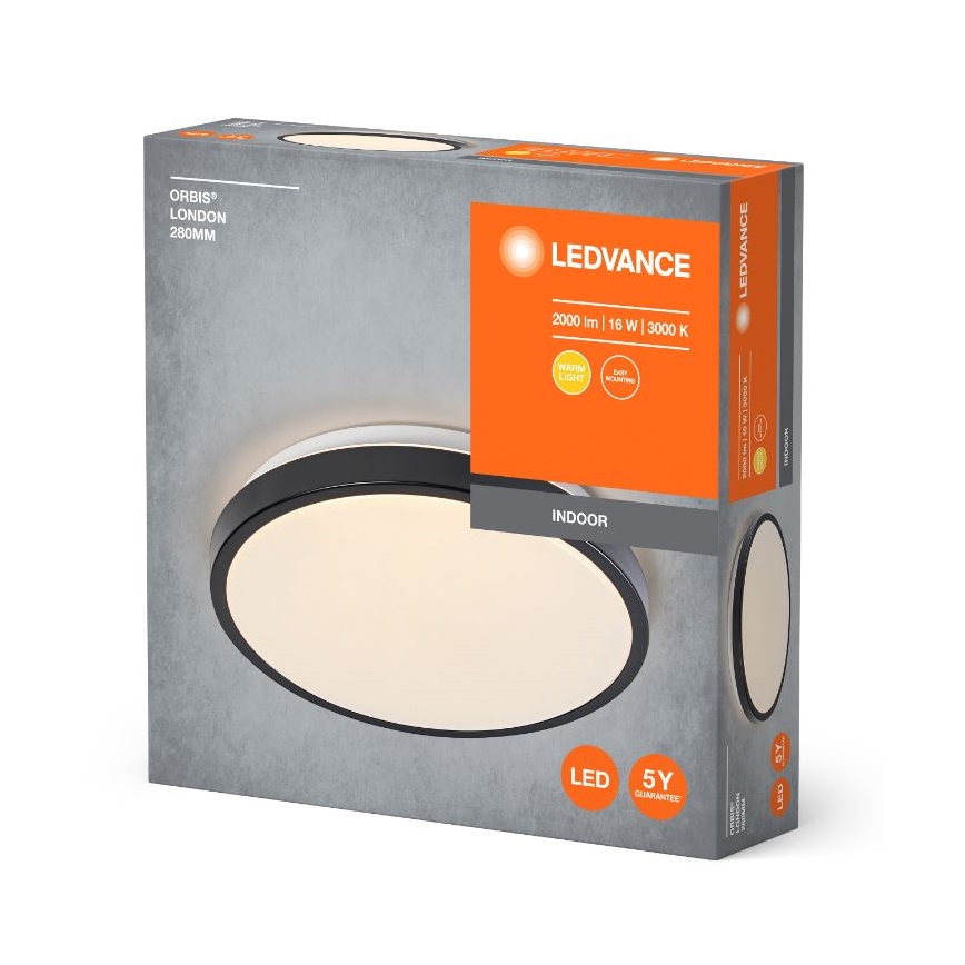 Ledvance - LED plafonsko svetlo ORBIS LONDON LED/16W/230V crno