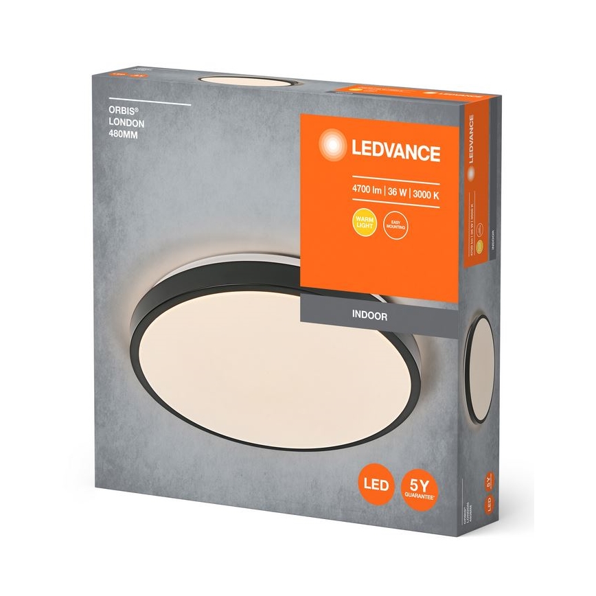 Ledvance - LED plafonsko svetlo ORBIS LONDON LED/36W/230V crna