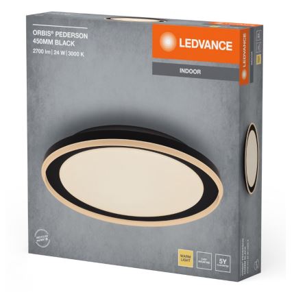 Ledvance - LED plafonsko svetlo ORBIS PEDERSON LED/24W/230V prečnika 45 cm crno