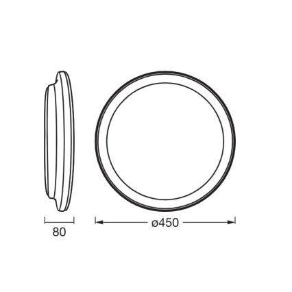 Ledvance - LED plafonsko svetlo ORBIS PEDERSON LED/24W/230V prečnika 45 cm crno