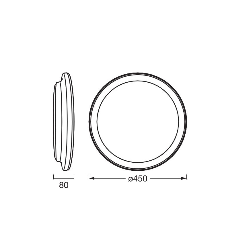 Ledvance - LED plafonsko svetlo ORBIS PEDERSON LED/24W/230V prečnika 45 cm crno