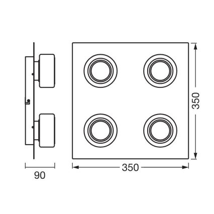 Ledvance - LED plafonsko svetlo za kupatilo ORBIS FLAME 4xLED/5,5W/230V 3000/4000K IP44 bela