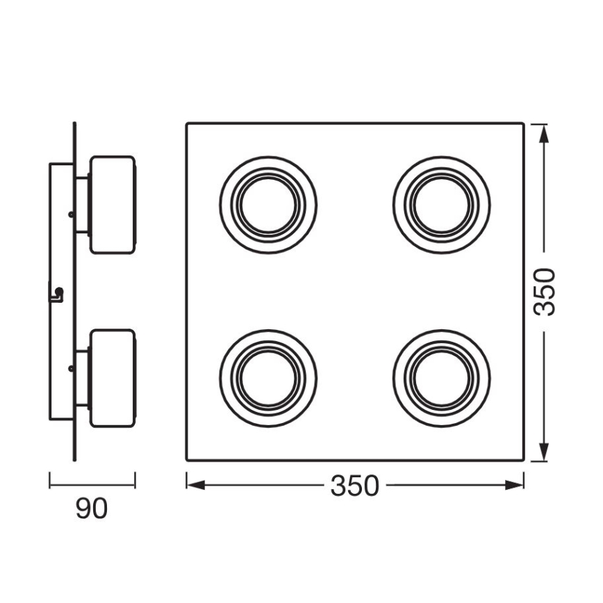 Ledvance - LED plafonsko svetlo za kupatilo ORBIS FLAME 4xLED/5,5W/230V 3000/4000K IP44 sjajni hrom