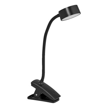Ledvance - LED prigušiva dodirna stona lampa sa klipsom CYLINDER LED/4,8W/5V 3000-6500K crna