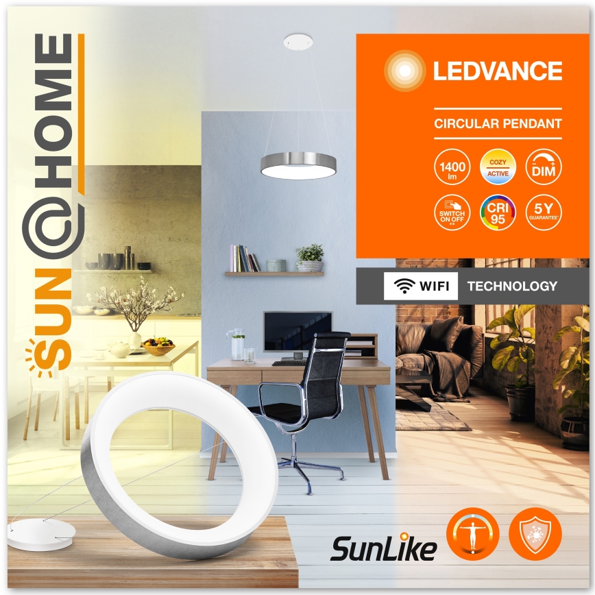 Ledvance - LED prigušiva luster na kablu SUN@HOME CIRCULAR LED/18,5W/230V Wi‑Fi