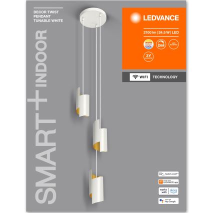 Ledvance - LED prigušiva luster na sajli SMART+ DECOR 3xLED/8W/230V bela Wi-Fi