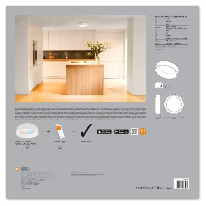 Ledvance - LED prigušiva svetiljka SMART+ CYLINDER LED/24W/230V 3000K-6500K Wi-Fi