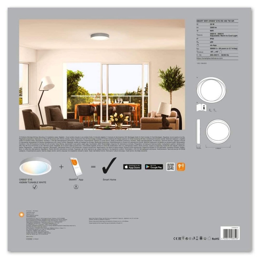 Ledvance - LED prigušiva svetiljka SMART+ EYE LED/32W/230V 3000K-6500K Wi-Fi