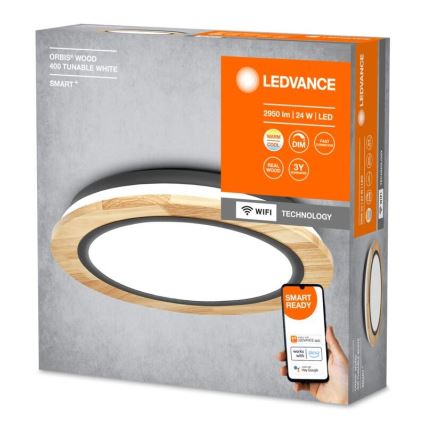 Ledvance - LED prigušiva plafonsko svetlo SMART+ ORBIS WOOD LED/24W/230V 2700-6500K hrast Wi-Fi