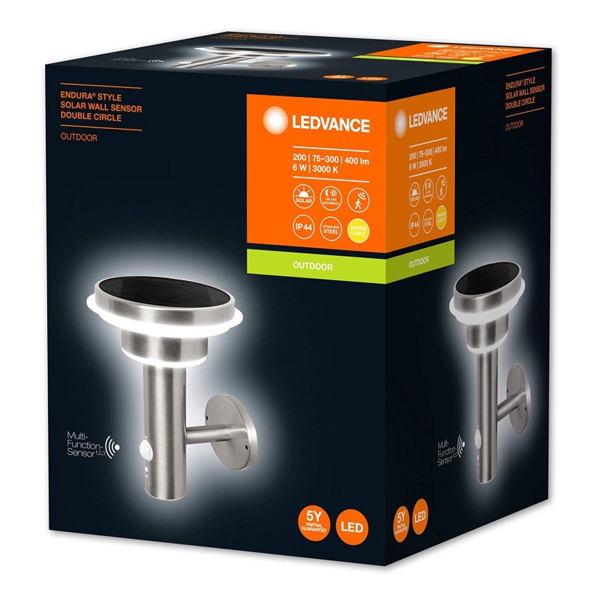 Ledvance - LED prigušiva solarna lampa sa senzorom pokreta i sumraka CIRCLE LED/6W/3,2V 2200 mAh IP44