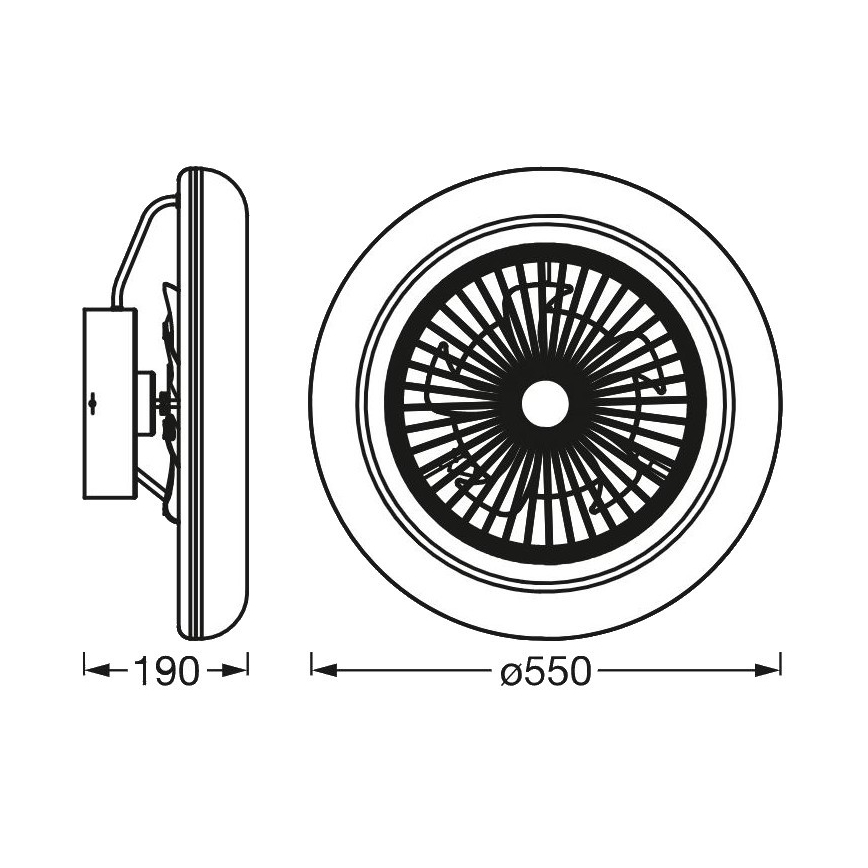 Ledvance - LED prigušiva plafonska svetiljka sa ventilatorom SMART+ LED/35W/230V Wi-Fi 3000-6500K + daljinski upravljač