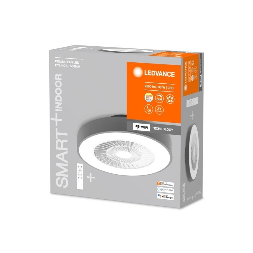 Ledvance - LED prigušiva plafonska svetiljka sa ventilatorom SMART+ LED/38W/230V 3000-6500K Wi-Fi + daljinski upravljač