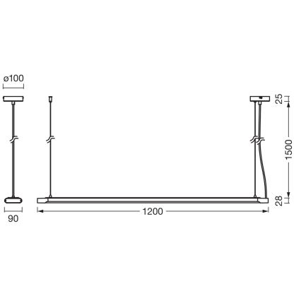Ledvance - LED prigušiva viseće rasvetno telo OFFICE LINE LED/40W/230V