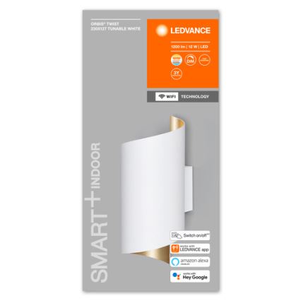 Ledvance - LED prigušiva zidno svetilo SMART+ TWIST LED/12W/230V 3000-6500K Wi-Fi belo