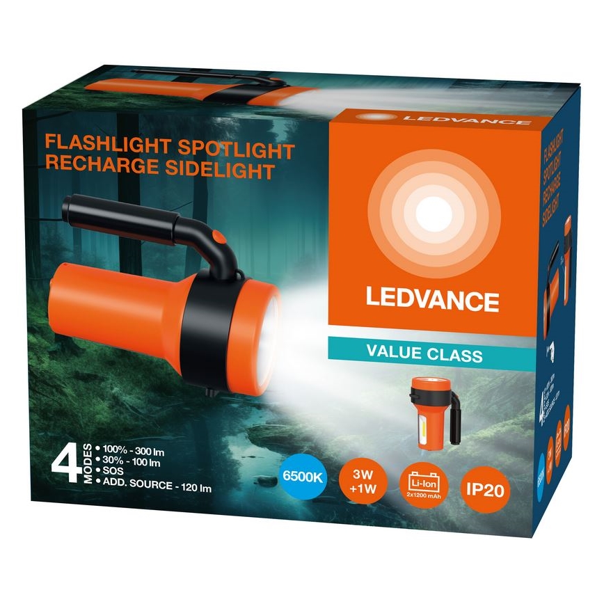 Ledvance - LED Punjiva baterijska lampa sa power bankom FLASHLIGHT LED/3W/5V 2400 mAh