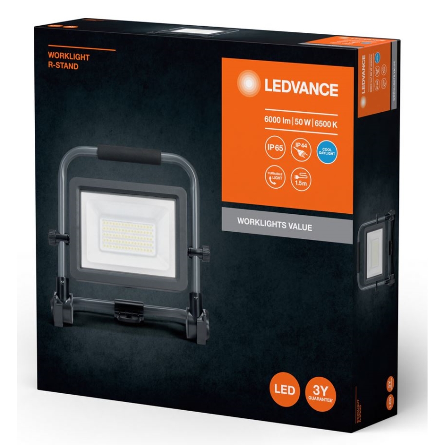 Ledvance - LED spoljašnji reflektor WORKLIGHT R-STAND LED/50W/230V 6500K IP65