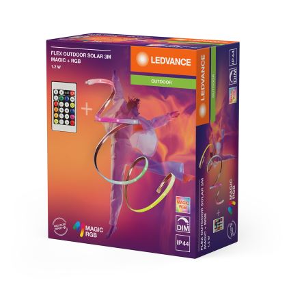 Ledvance - LED RGB prigušiva solarna traka FLEX MAGIC 3m LED/1,2W/5V IP44 + daljinski upravljač
