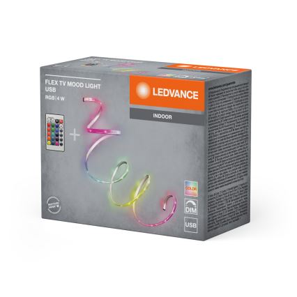 Ledvance - LED RGB prigušiva traka FLEX TV MOOD 1m LED/4W/5V + daljinski upravljač