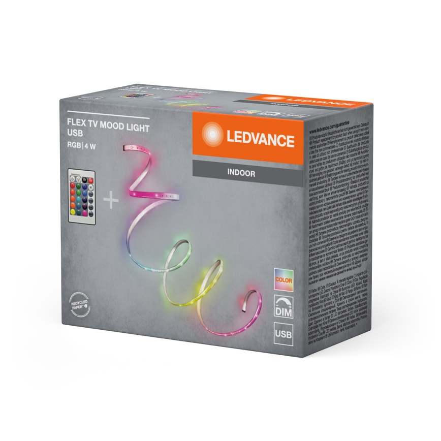 Ledvance - LED RGB prigušiva traka FLEX TV MOOD 1m LED/4W/5V + daljinski upravljač