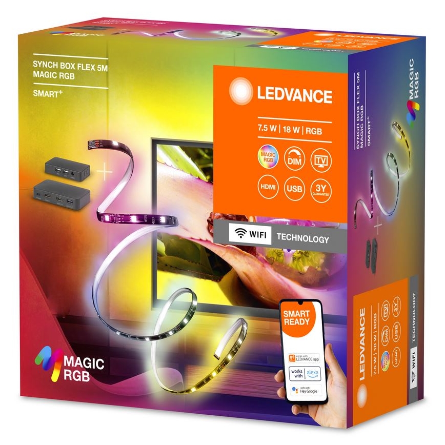 Ledvance - LED RGB prigušiva traka za TV SYNCH BOX FLEX SMART+ MAGIC 4,5m LED/18W/230V Wi-Fi