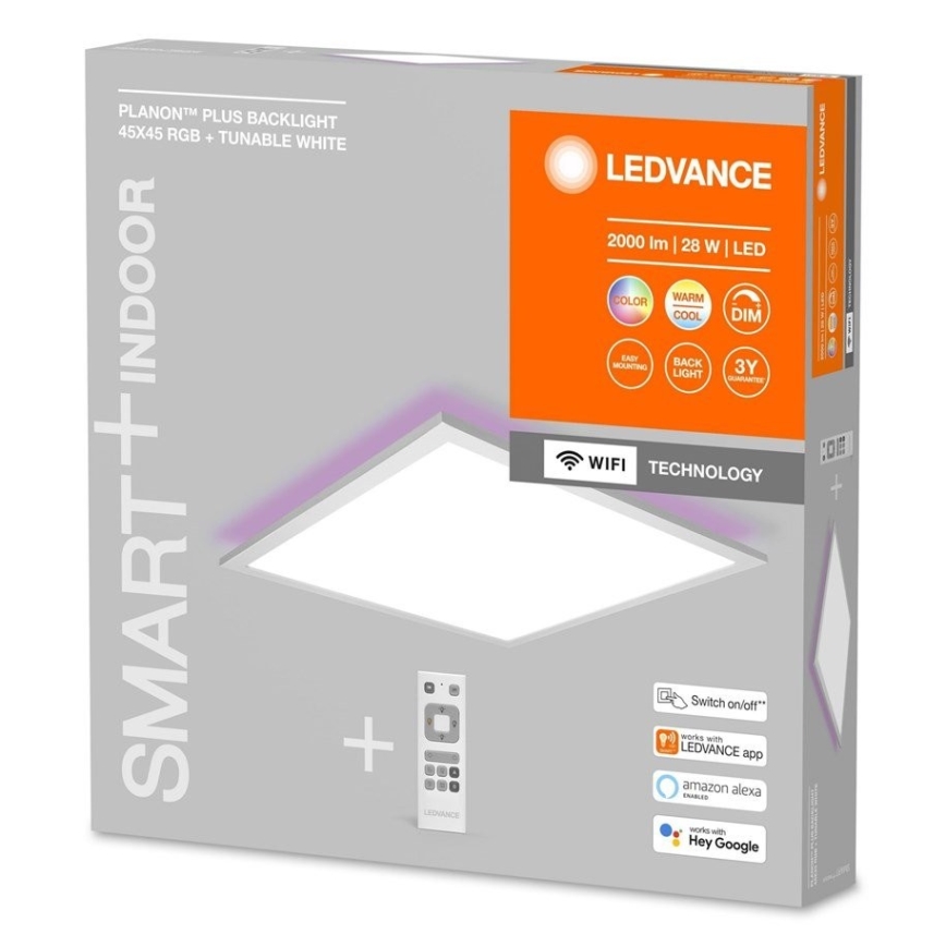 Ledvance - LED RGBW prigušiva panel SMART+ PLANON LED/28W/230V Wi-Fi + daljinski upravljač