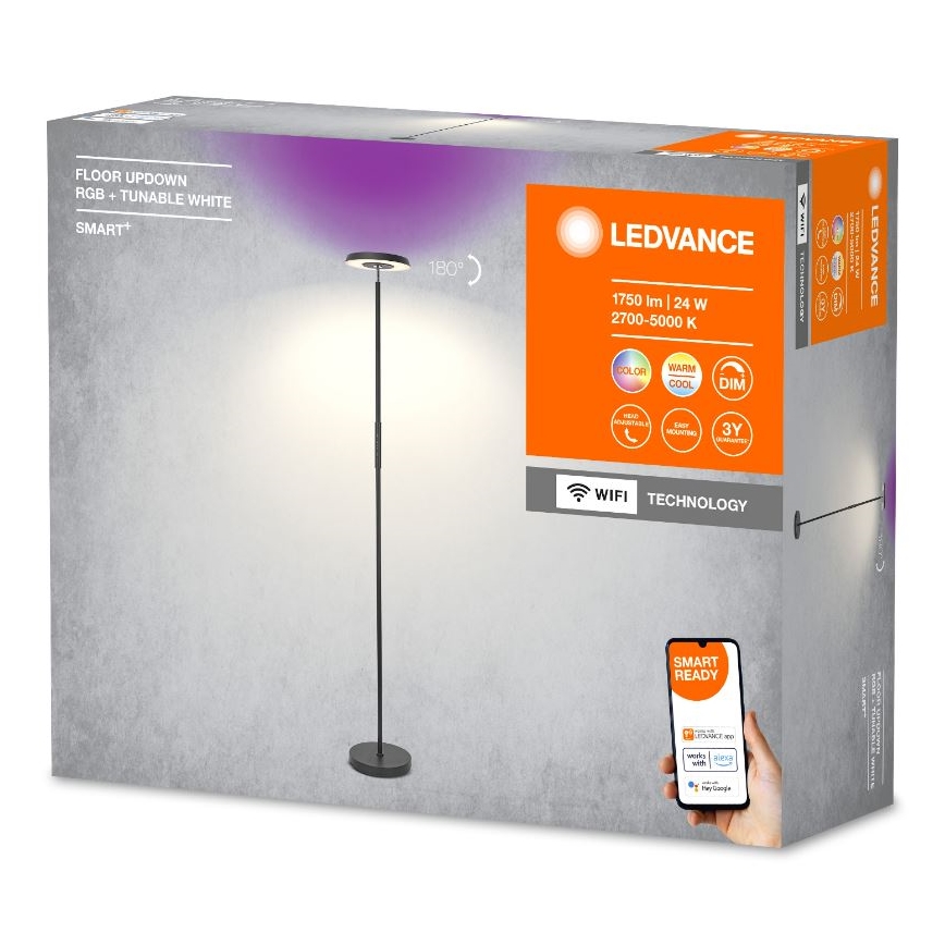 Ledvance - LED RGBW prigušiva stojeća lampa SMART+ FLOOR LED/24W/230V 2700-5000K Wi-Fi