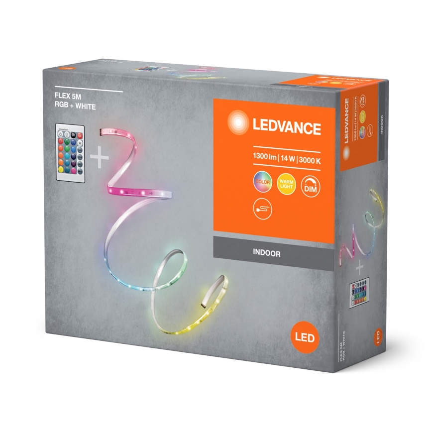 Ledvance - prigušiva LED RGBW traka FLEX 5m LED/14W/230V + daljinski upravljač