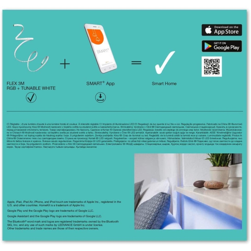 Ledvance - LED RGBW prigušiva traka SMART+ FLEX 3m LED/12W/230V Bluetooth