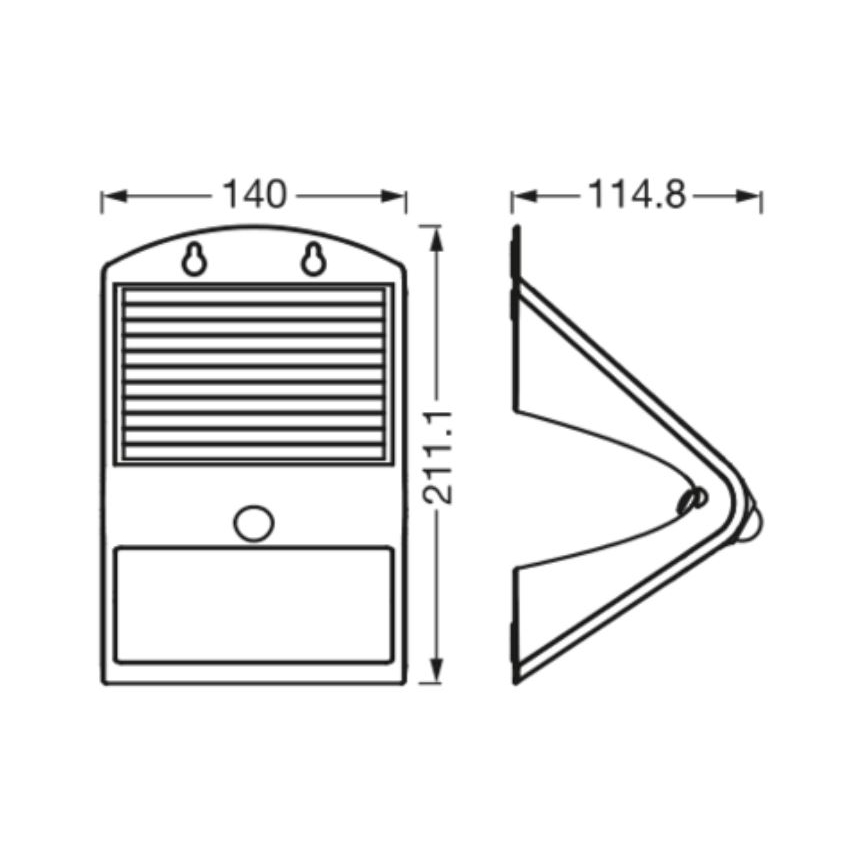 Ledvance - LED solarno zidno svetlo sa senzorom pokreta i sumraka BUTTERFLY LED/4W/3,7V 2000 mAh IP65