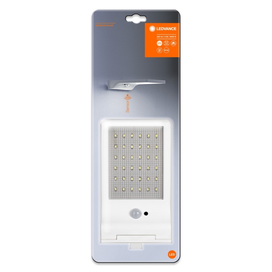 Ledvance - LED solarno zidno svetlo sa senzorom pokreta i sumraka DOORLED LED/3W/3,3V 2000 mAh IP44