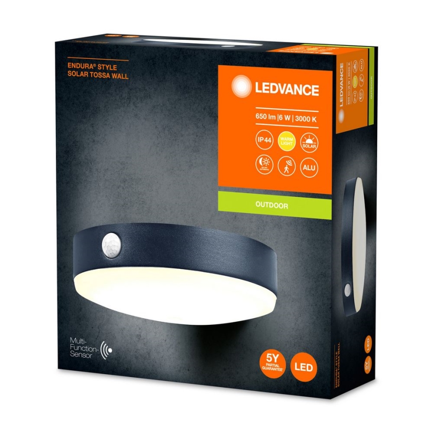 Ledvance - LED solarno zidno svetlo sa senzorom pokreta i sumraka ENDURA STYLE LED/6W/3,7V 1420 mAh IP44
