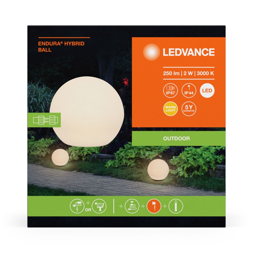 Ledvance - LED spoljašnja lampa ENDURA HYBRID BALL LED/2W/12V IP44