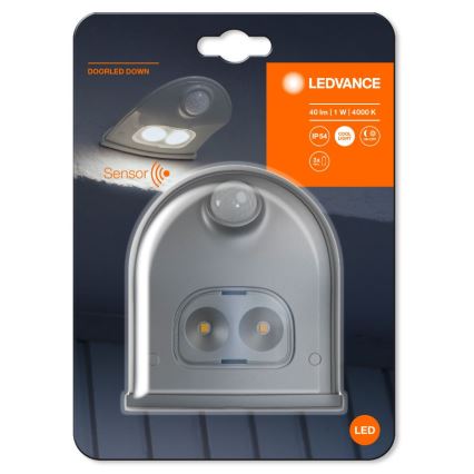 Ledvance - LED spoljašnje zidno svetlo sa senzorom DOORLED LED/1W/3xAA IP54